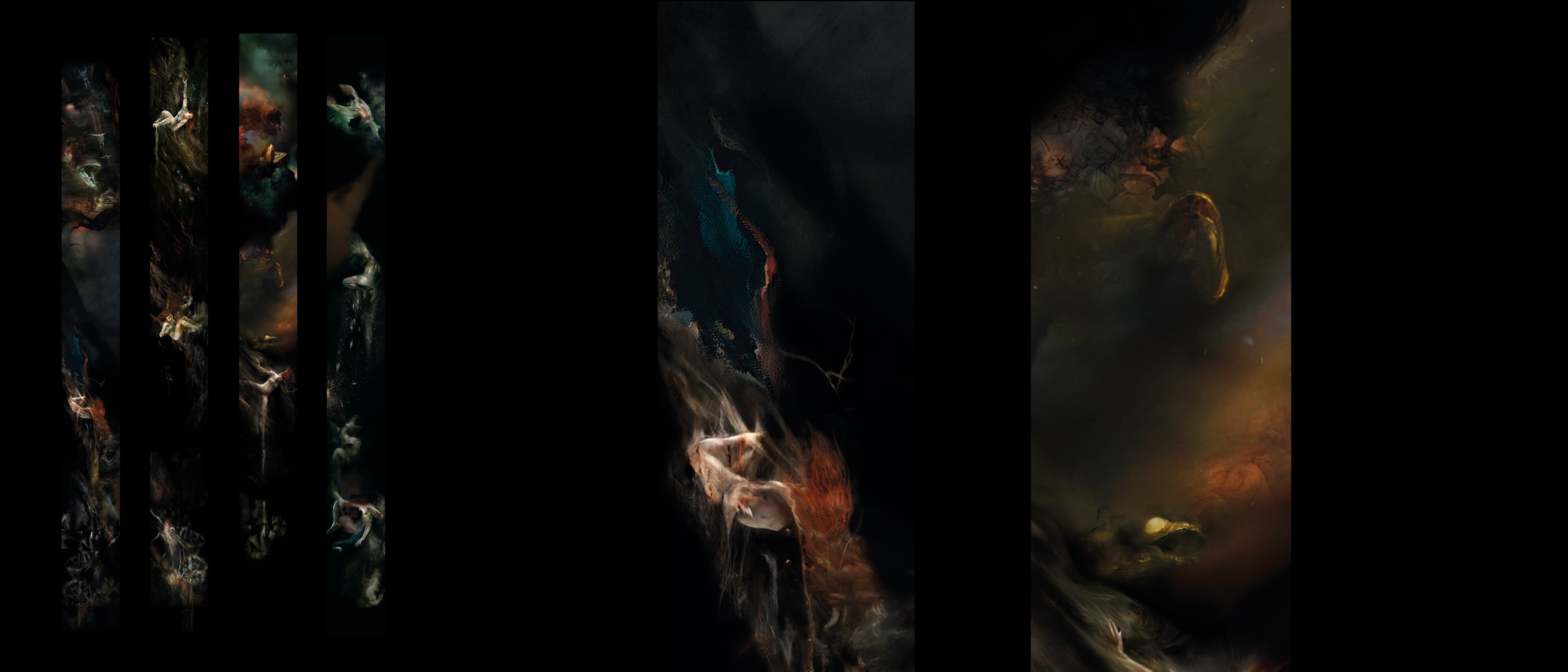 Shanghai Biennale immersive installation - video & illustrated silk