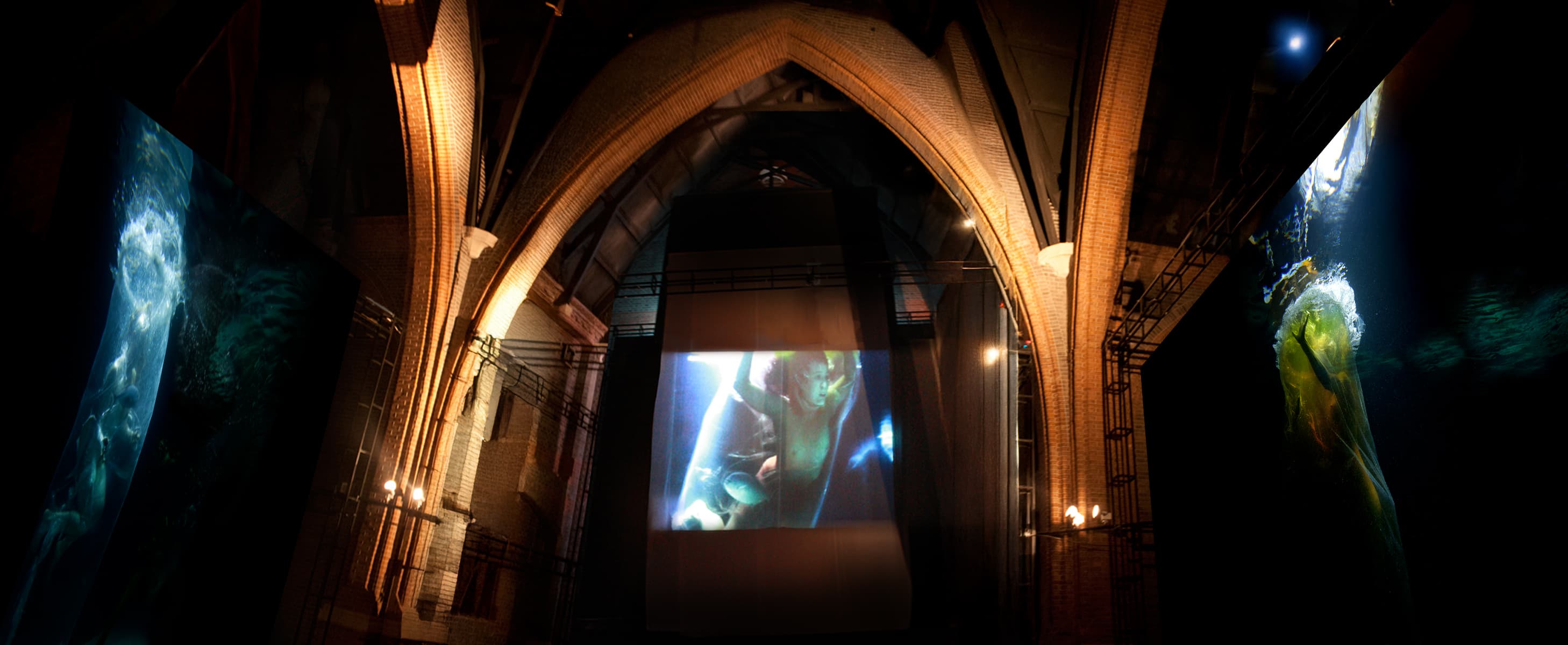 Shanghai Biennale immersive installation - video & illustrated silk